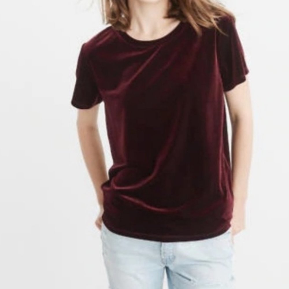 NWT Abercrombie & Fitch velvet tee